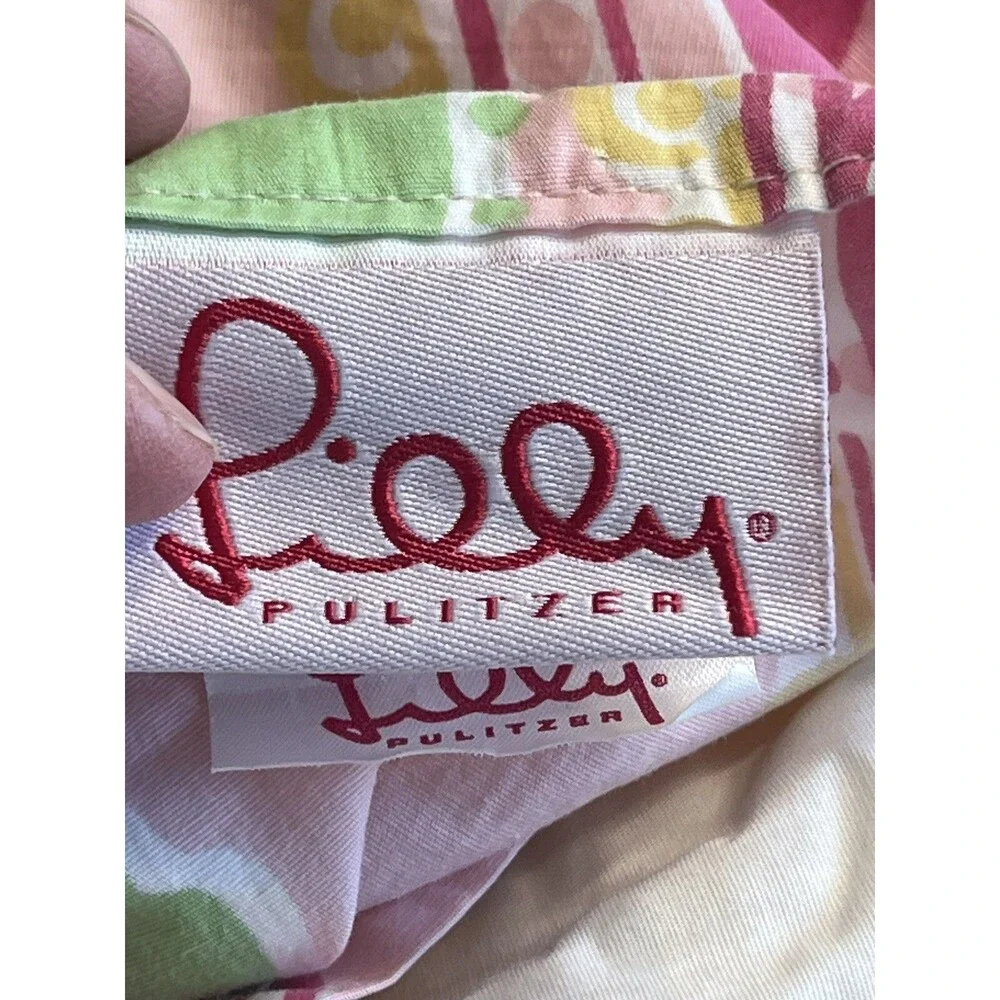 3pc Lilly Pulitzer Dan River Pink Paisley Floral Full/Queen Duvet Cover USA